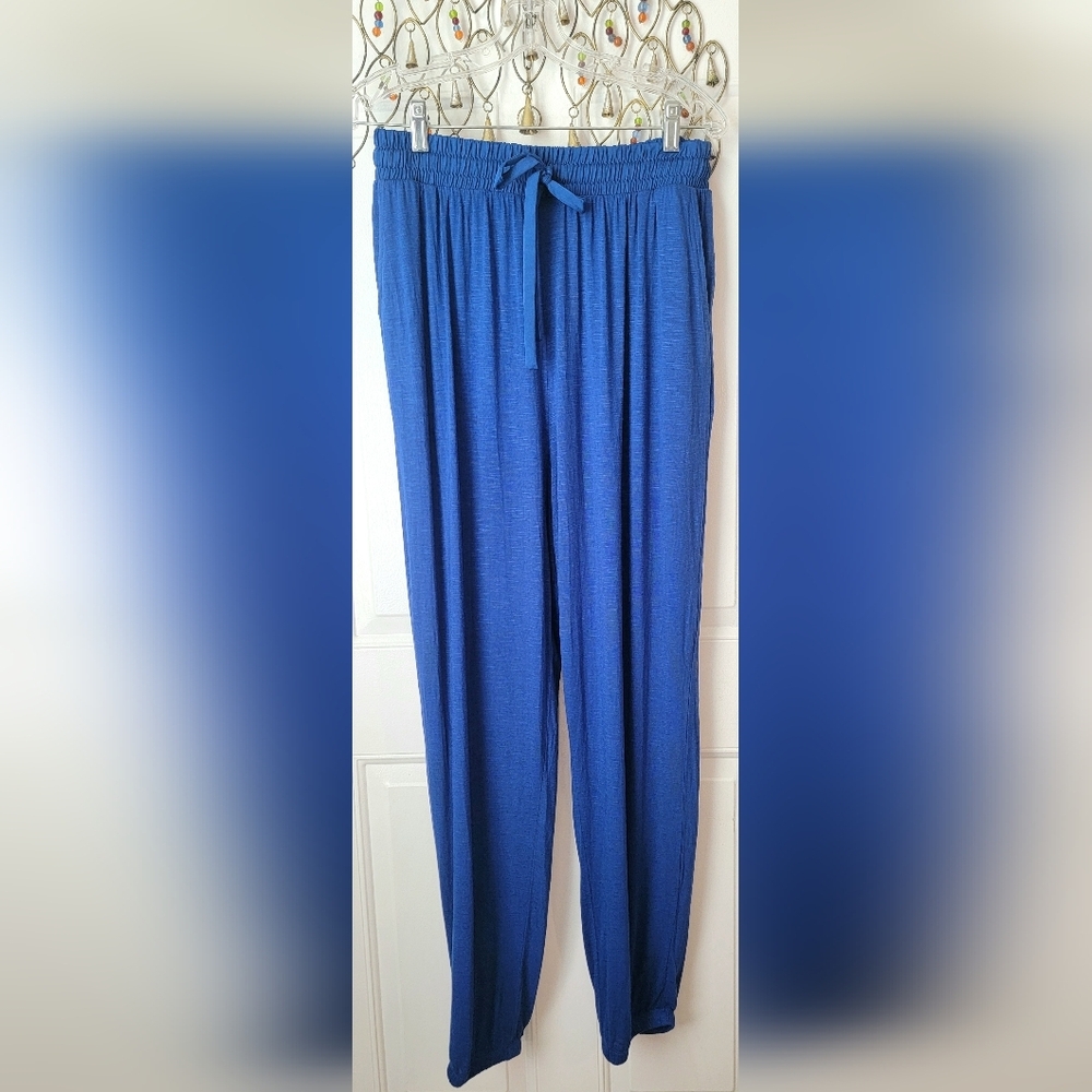 Soft Surroundings Joggers Womens 1X Royal Blue Loungewear Soft Stretch Comfy EUC